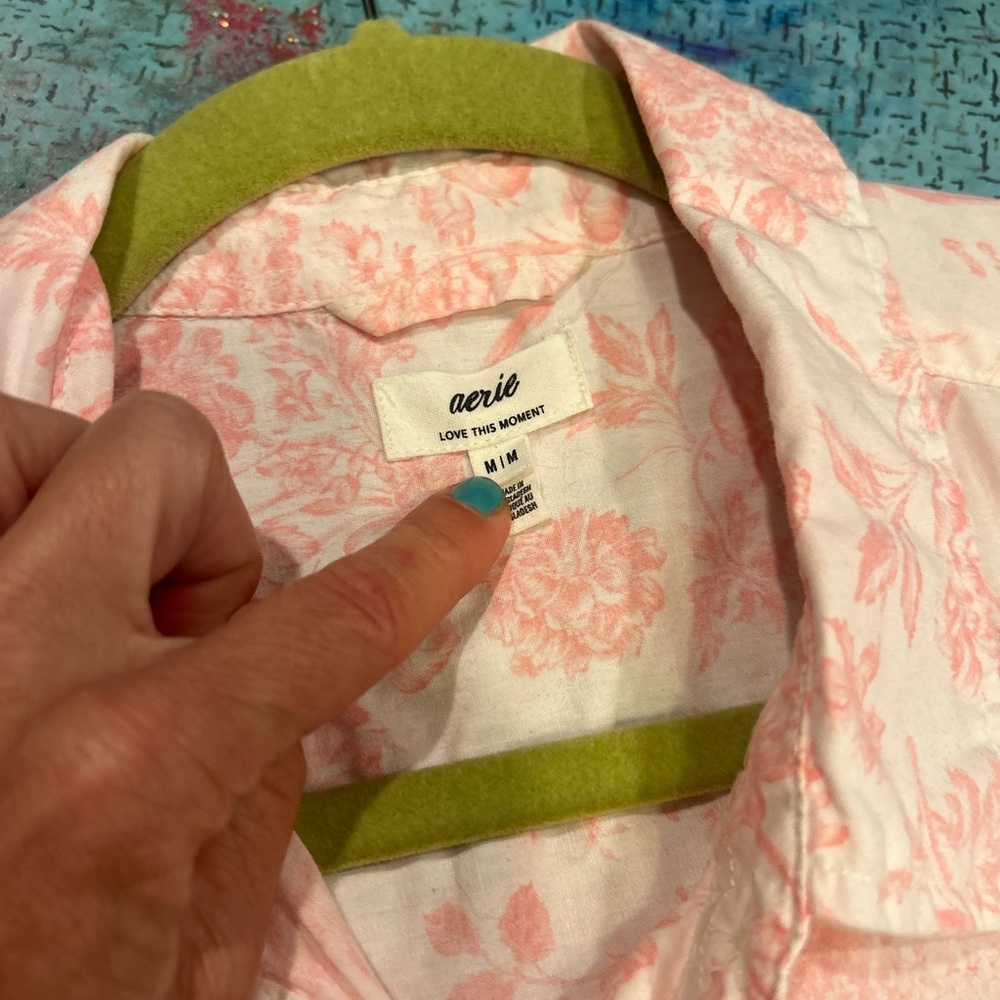 Pink Toile Print Button Down - Picture 4 of 10